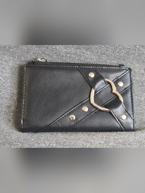 Black Heart Ring Zip Card Wallet - Unbranded NWOT